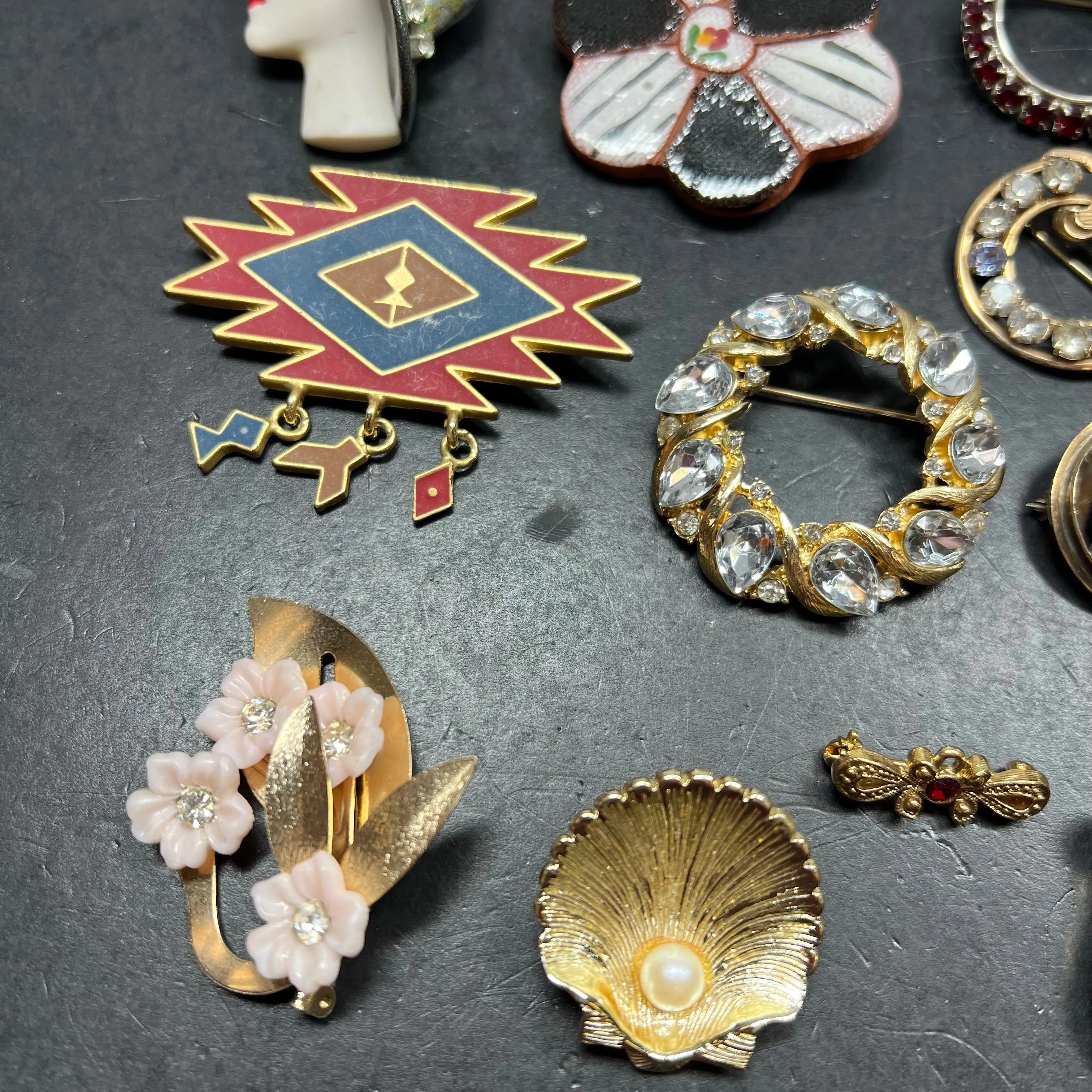Lot of Assorted Brooches Styles Vary