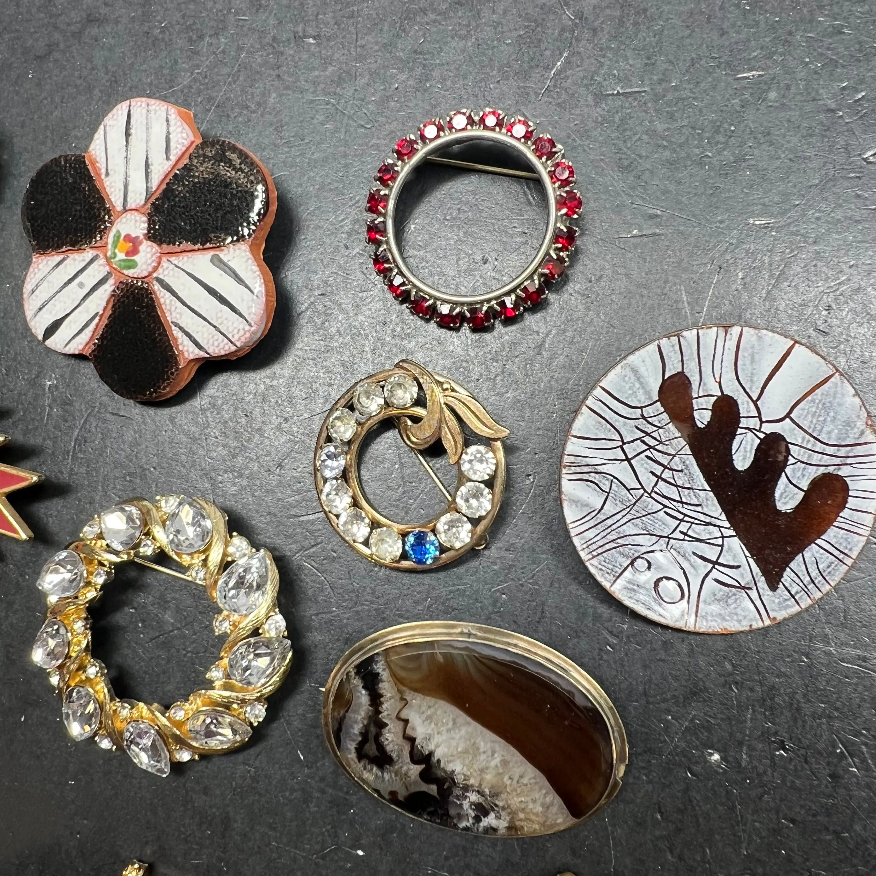 Lot of Assorted Brooches Styles Vary