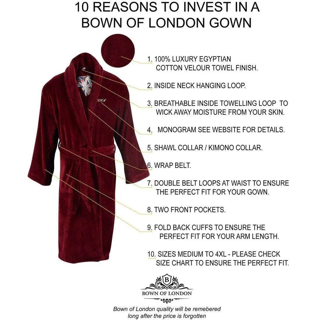 Men's Dressing Gown - Baron Burgundy