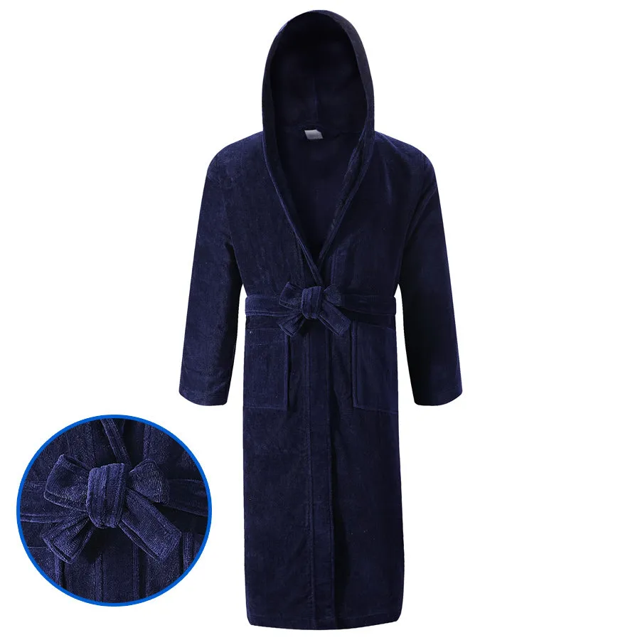 Mens Navy Bathrobe