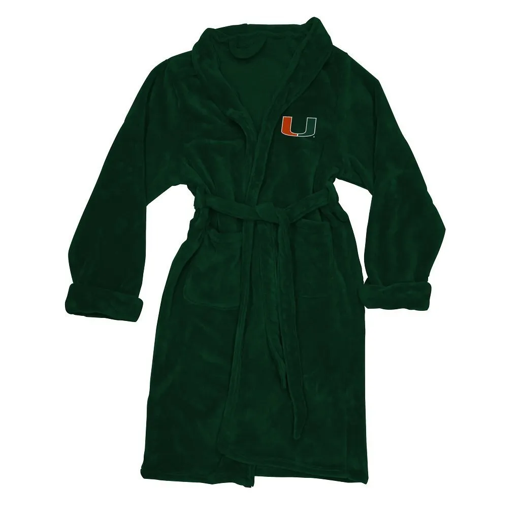 Miami Hurricanes Men's Silk Touch Plush Bath Robe