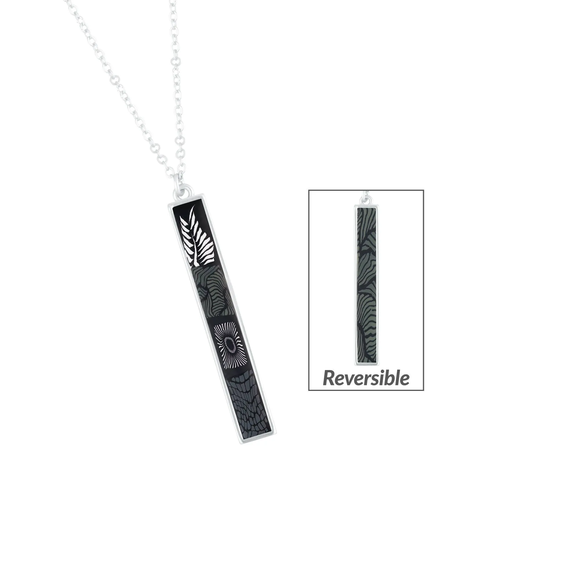 Midnight Palm Vertical Bar Necklace