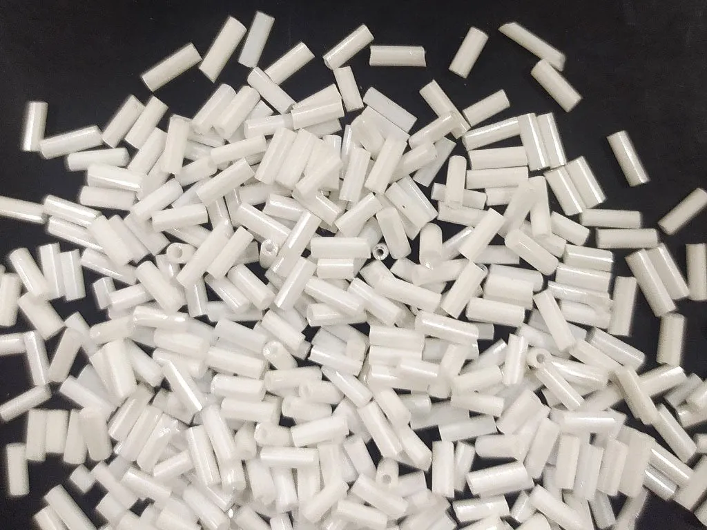 Milky White Lustre Pipe Seed Beads (Wholesale)