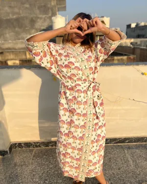 Mushroom Waffle Cotton Bath Robe