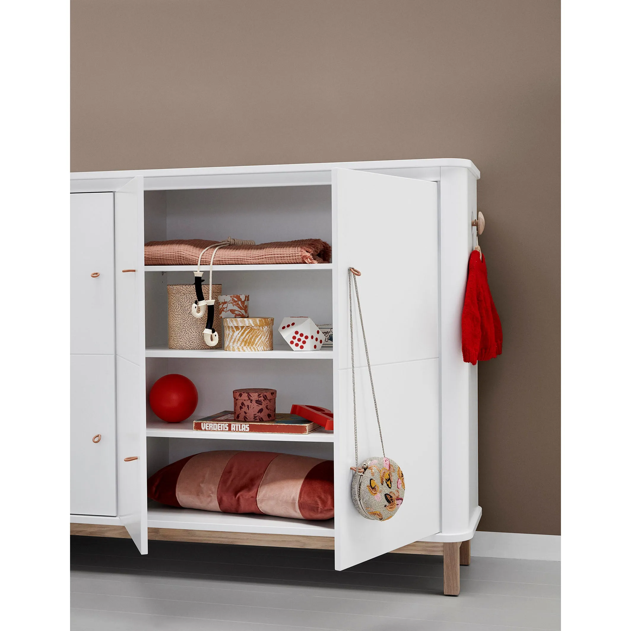 Oliver Furniture Wood Multi Cupboard 3 Doors White