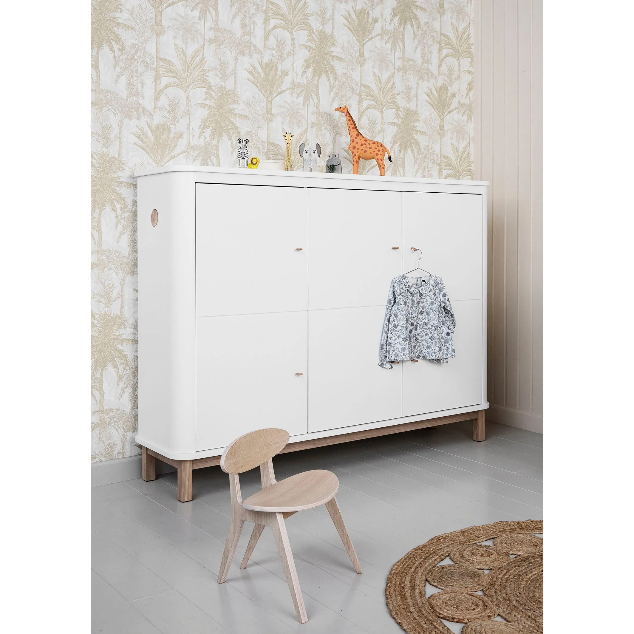 Oliver Furniture Wood Multi Cupboard 3 Doors White