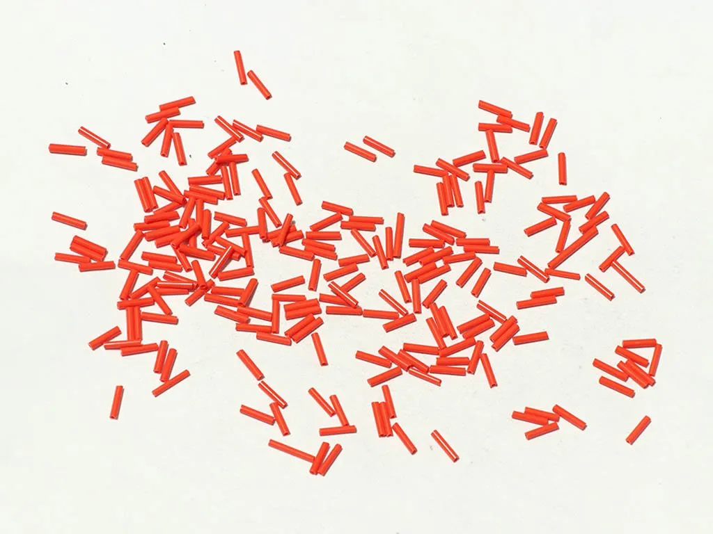 Orange Opaque Pipe/ Bugle Glass Seed Beads (Wholesale)