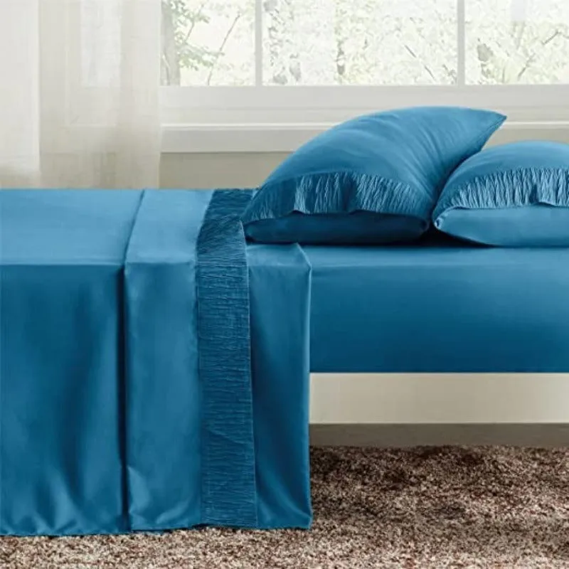Pack Of 4 Hotel Luxury Burgundy Sheets, Easy Care Cooling Bed Sheet Set