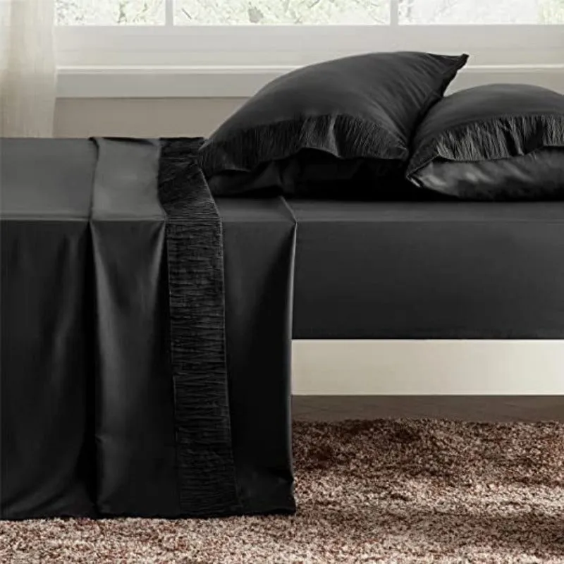 Pack Of 4 Hotel Luxury Burgundy Sheets, Easy Care Cooling Bed Sheet Set