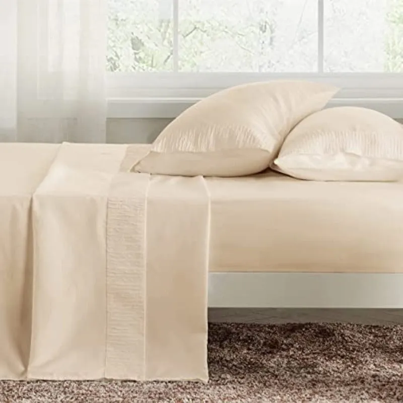 Pack Of 4 Hotel Luxury Burgundy Sheets, Easy Care Cooling Bed Sheet Set