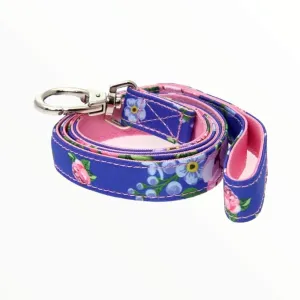 Pink and Blue Floral Burst Dog Leash