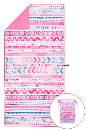Pink Sands Large Beach Towel & Pouch
