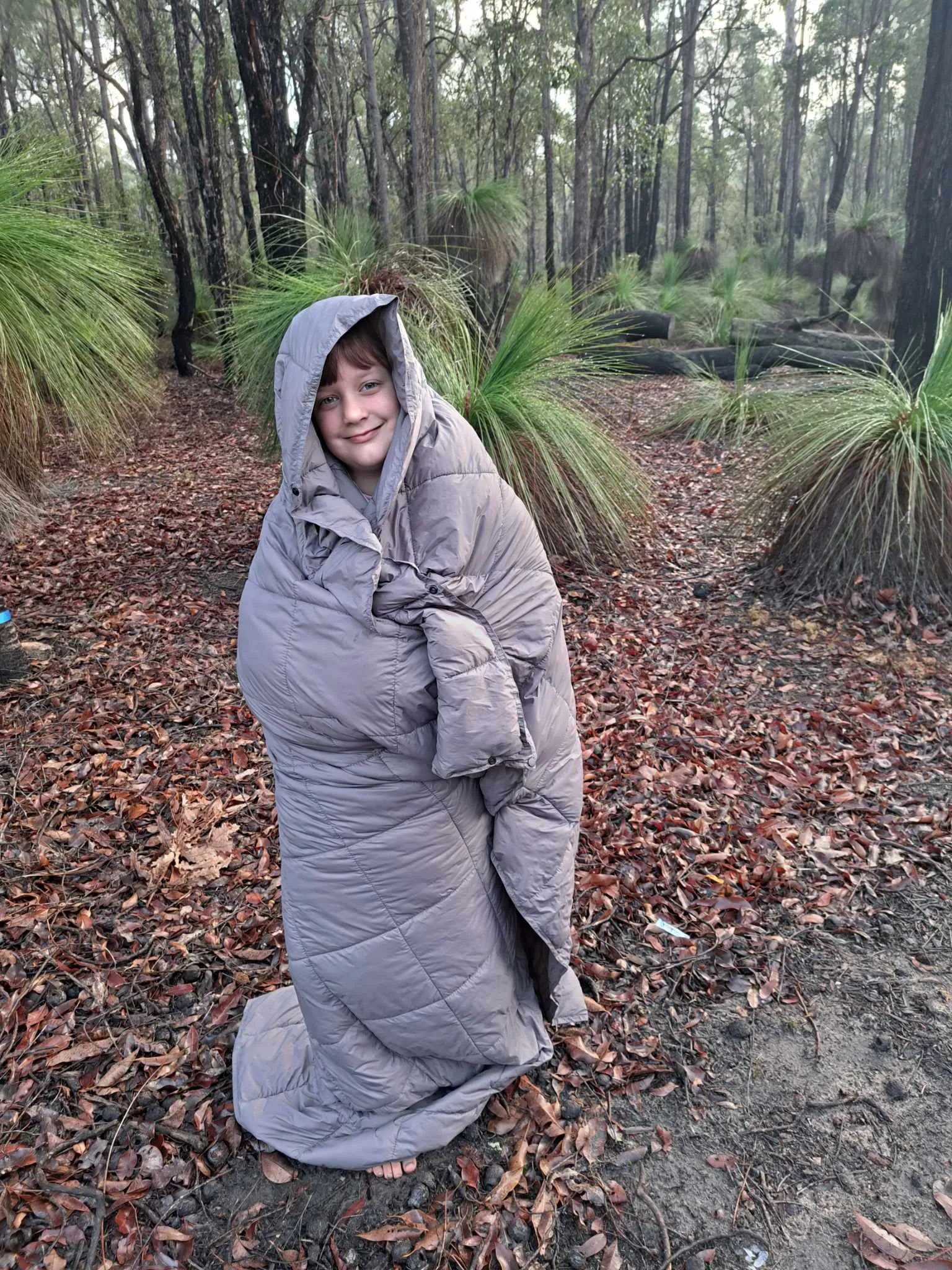 Puffy Camping Blanket, Grey