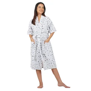Rangoli Leopard 450 GSM Premium Cotton Bathrobe for Women