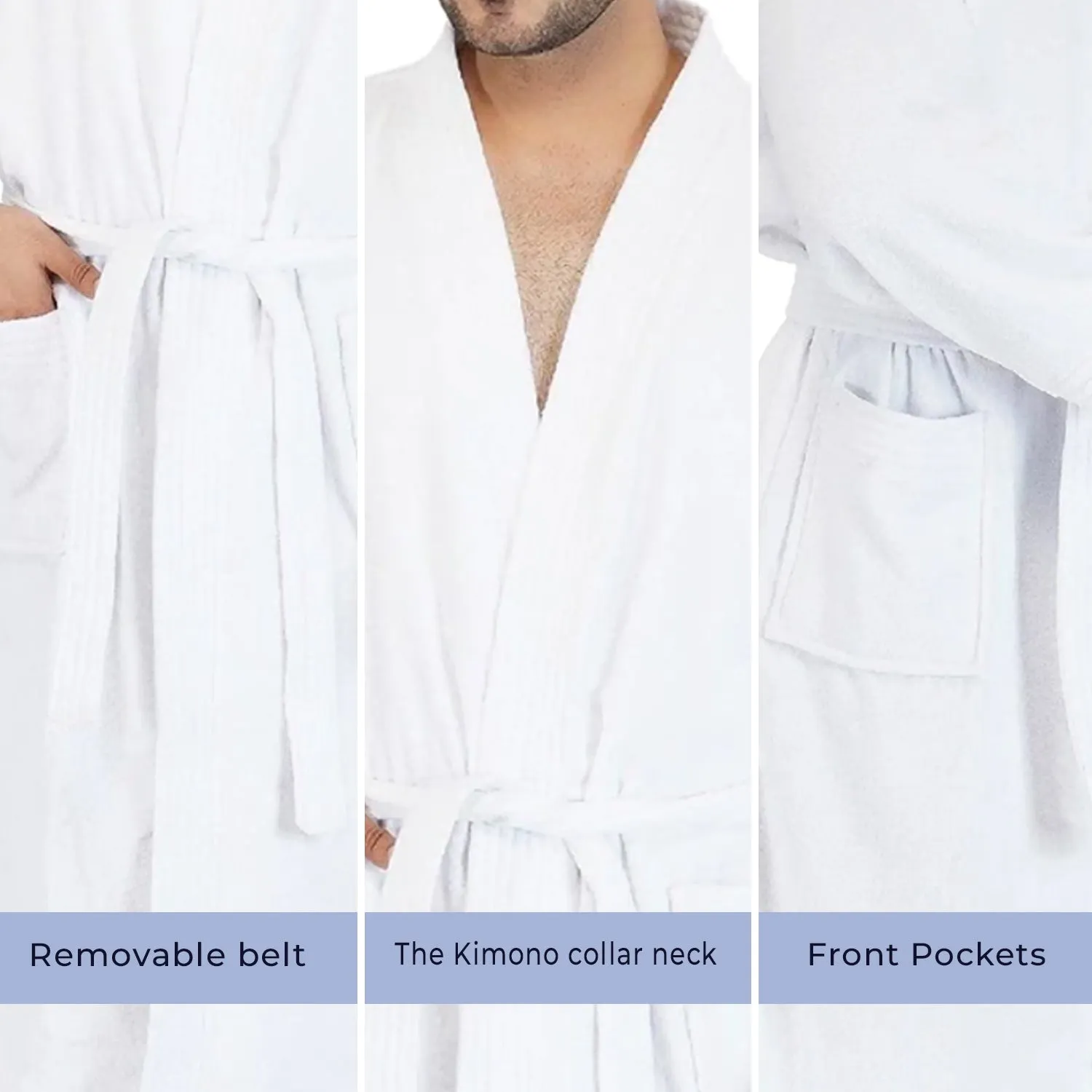Rangoli Noble Cotton Adult Bathrobe for Men 400 GSM