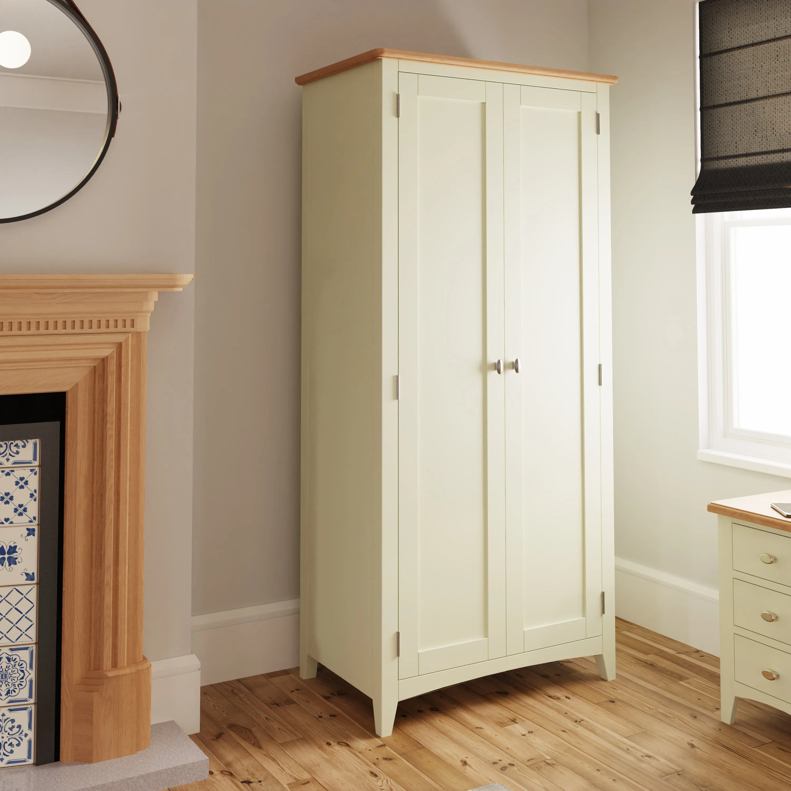 Salisbury Pure White Wardrobe 2 Door Full Hanging 85 x 52 x 180 cm