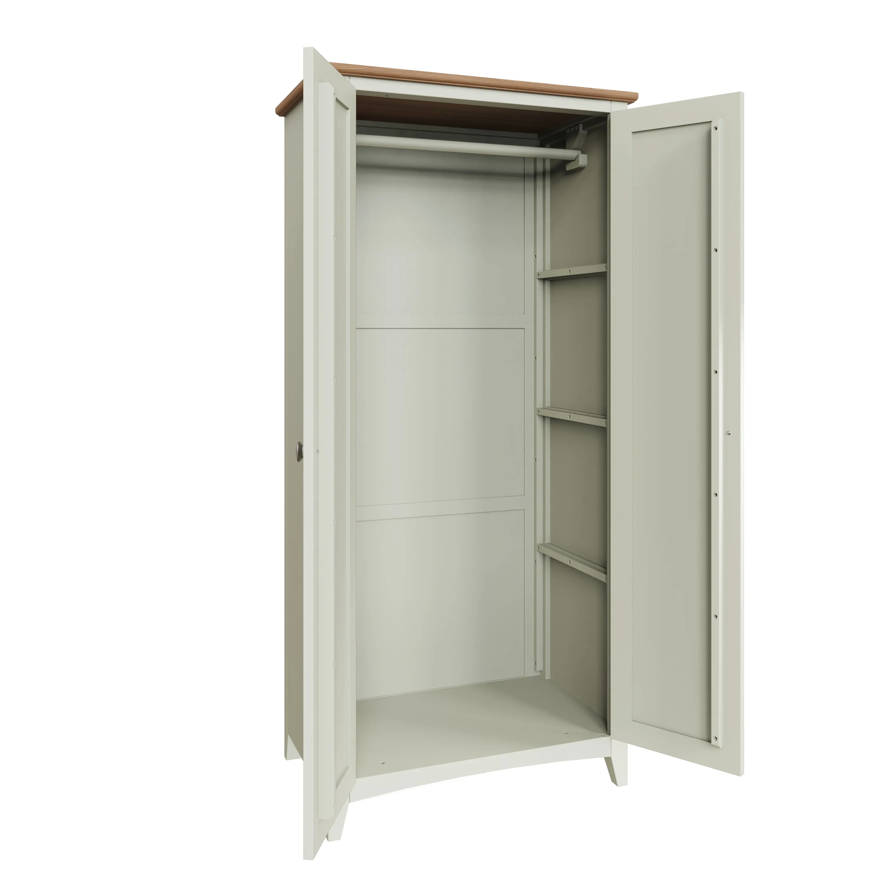Salisbury Pure White Wardrobe 2 Door Full Hanging 85 x 52 x 180 cm