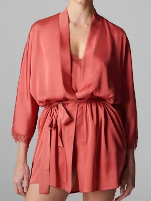 Satin Secrets Kimono - Quartz Pink