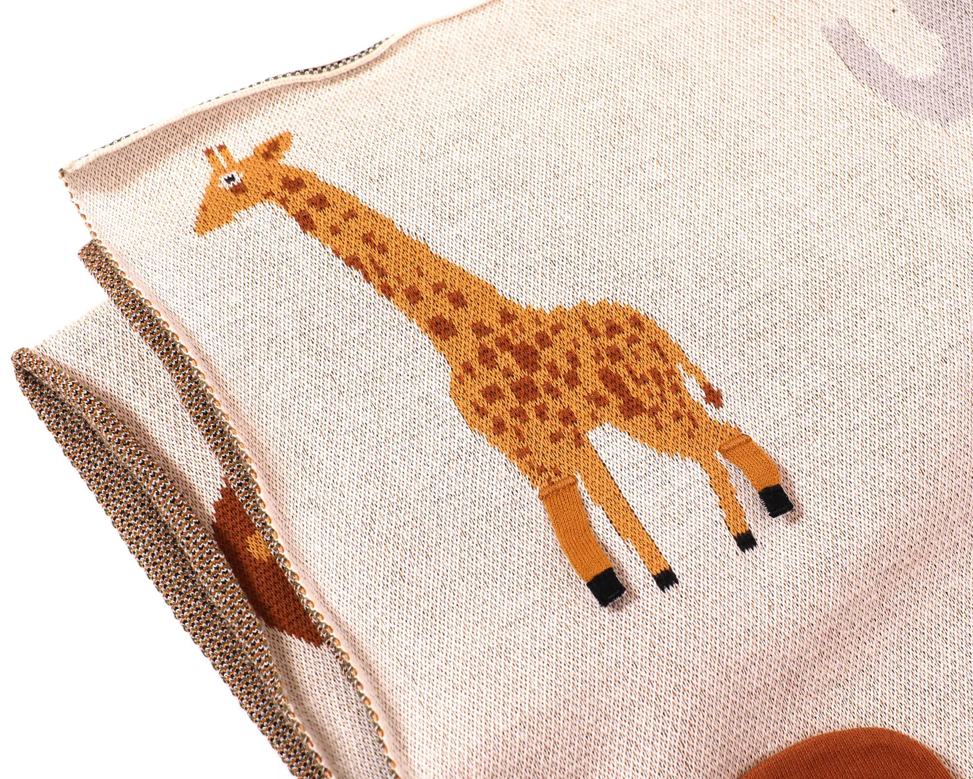 Savannah-Organic 3D Jacquard Baby Blanket (Sweater Knit)