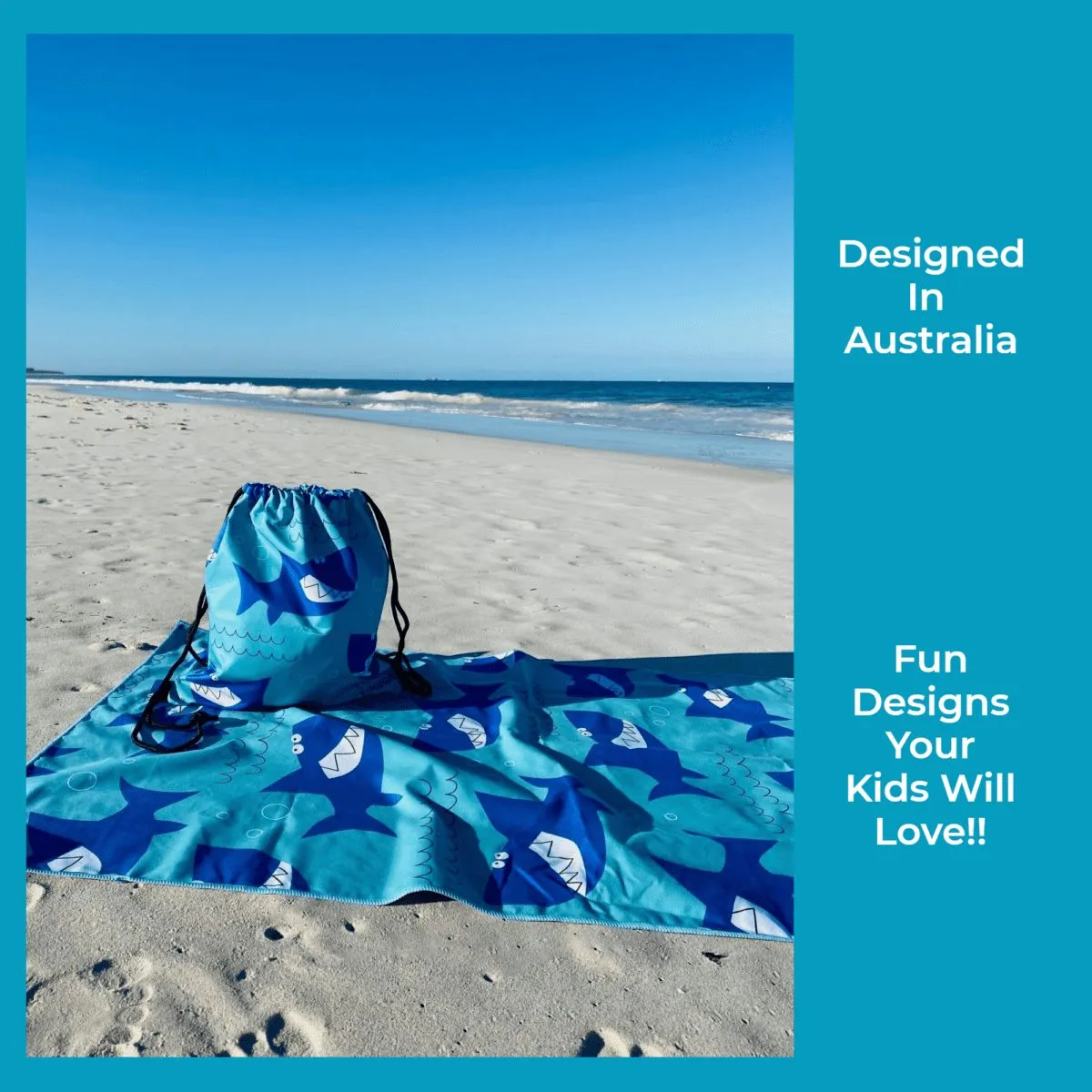Shark Drawstring Swim Bag