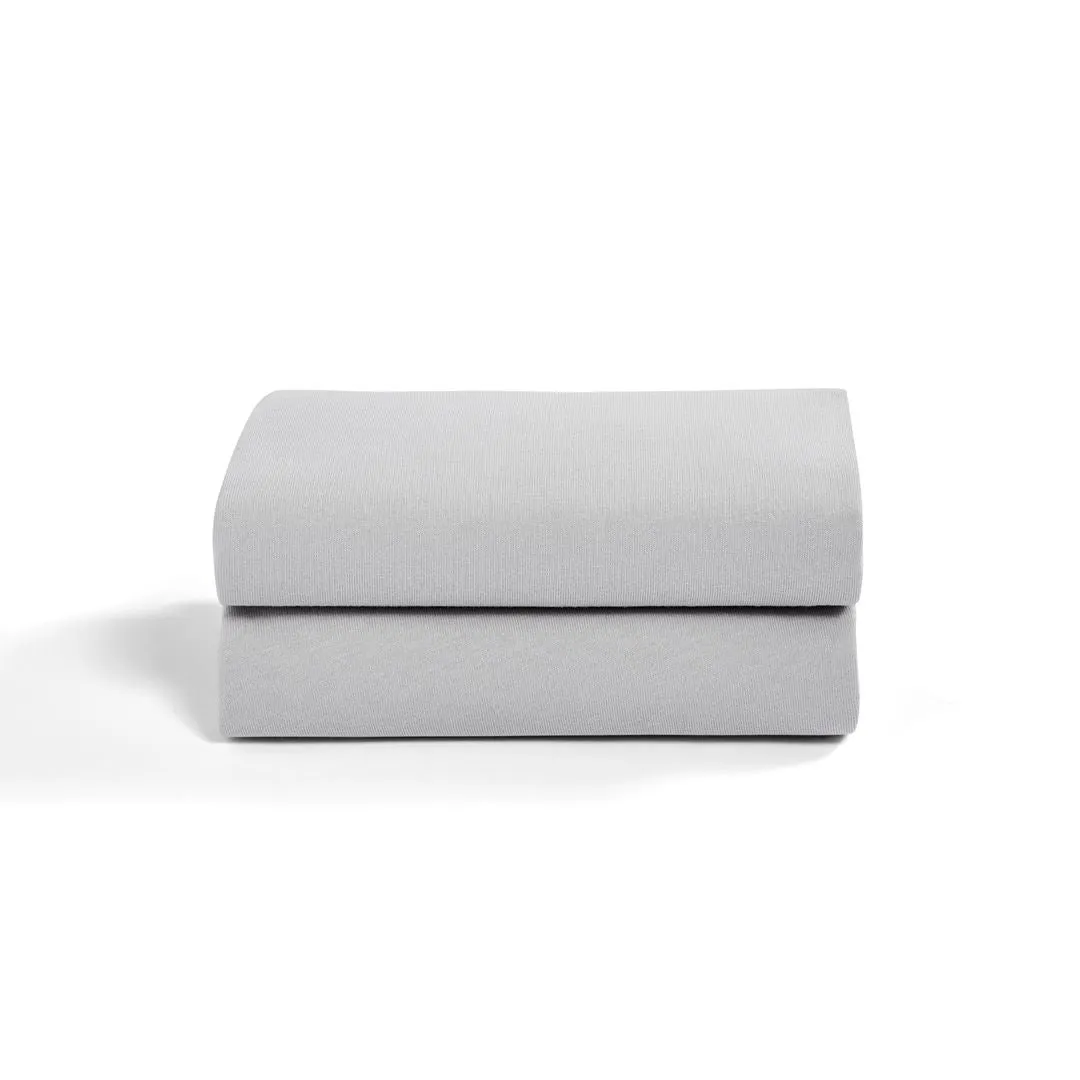 Snuz Crib Fitted Sheets - Grey - 2 Pack