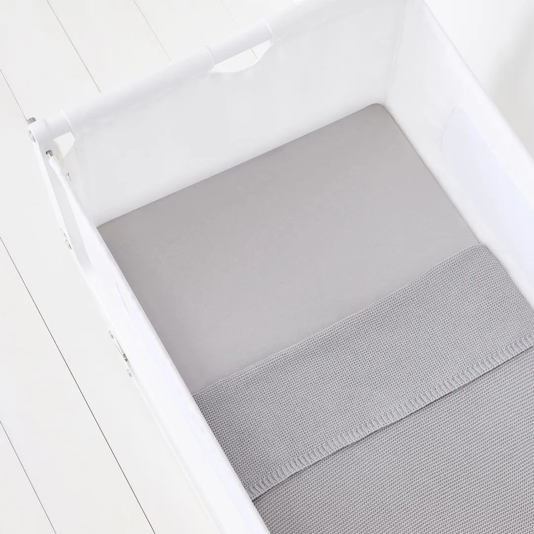 Snuz Crib Fitted Sheets - Grey - 2 Pack