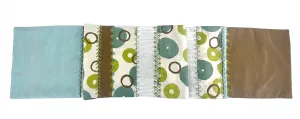 Sonata Design Embroidered Table Runner on ecru