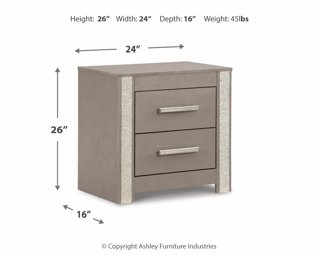 Surancha King Poster Bed with Mirrored Dresser and 2 Nightstands in Gray