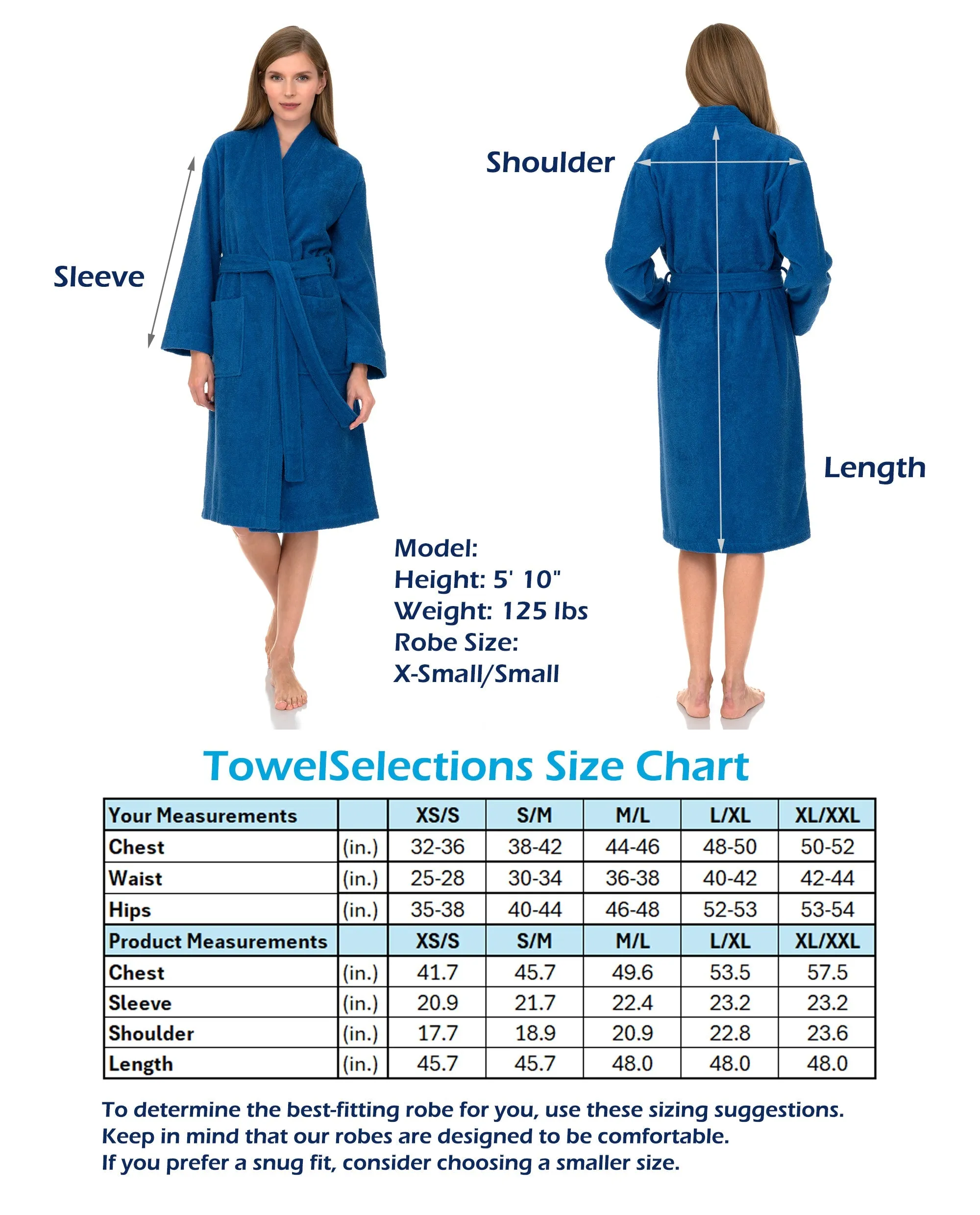 TowelSelections Women’s Kimono Robe, 100% Cotton Terry Cloth Bathrobe, Spa Bath Robes for Women