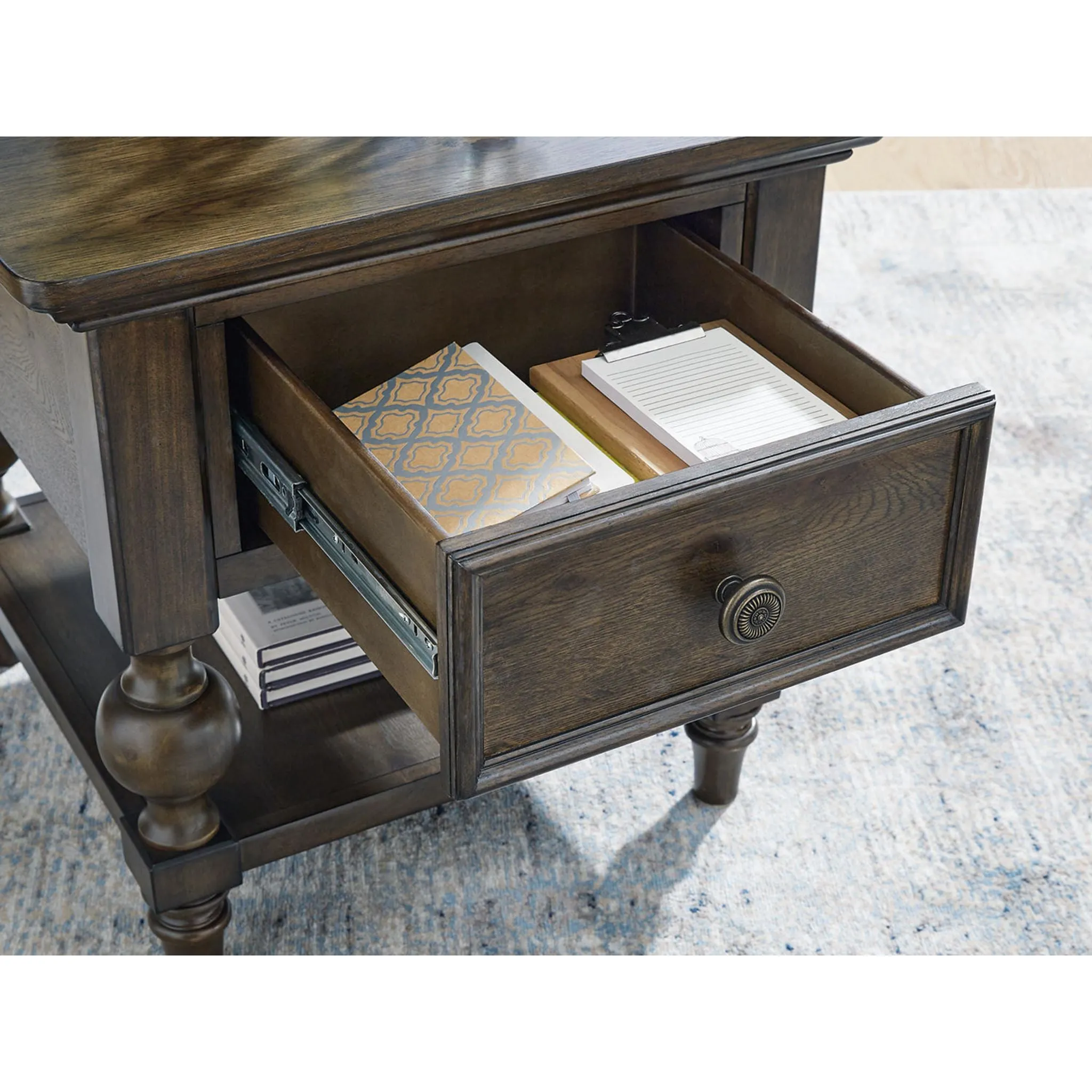 Veramond End Table - Dark Brown