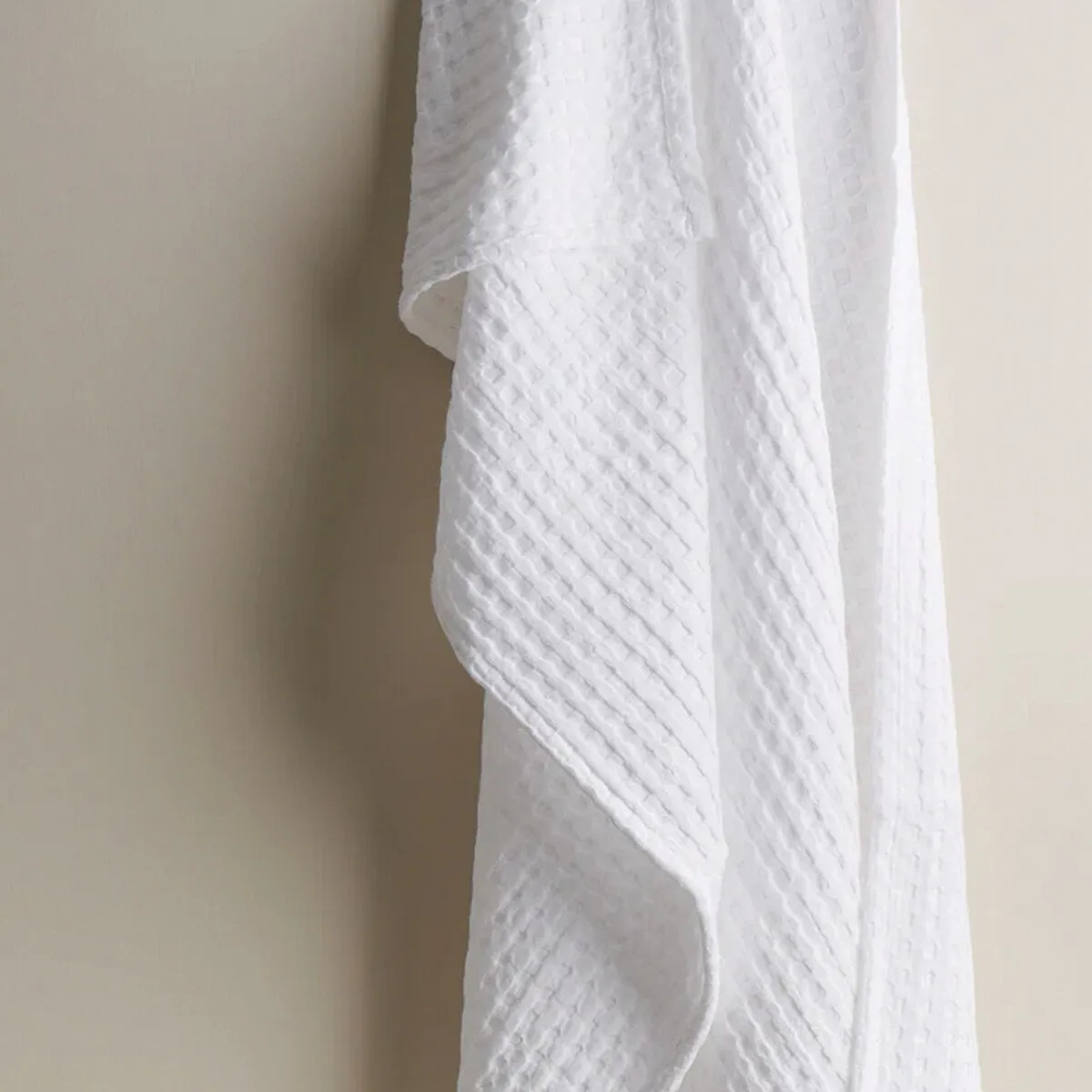 White Textured Waffle Hand Towel