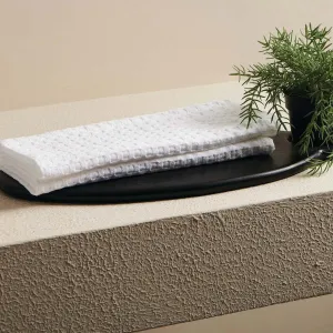 White Textured Waffle Hand Towel