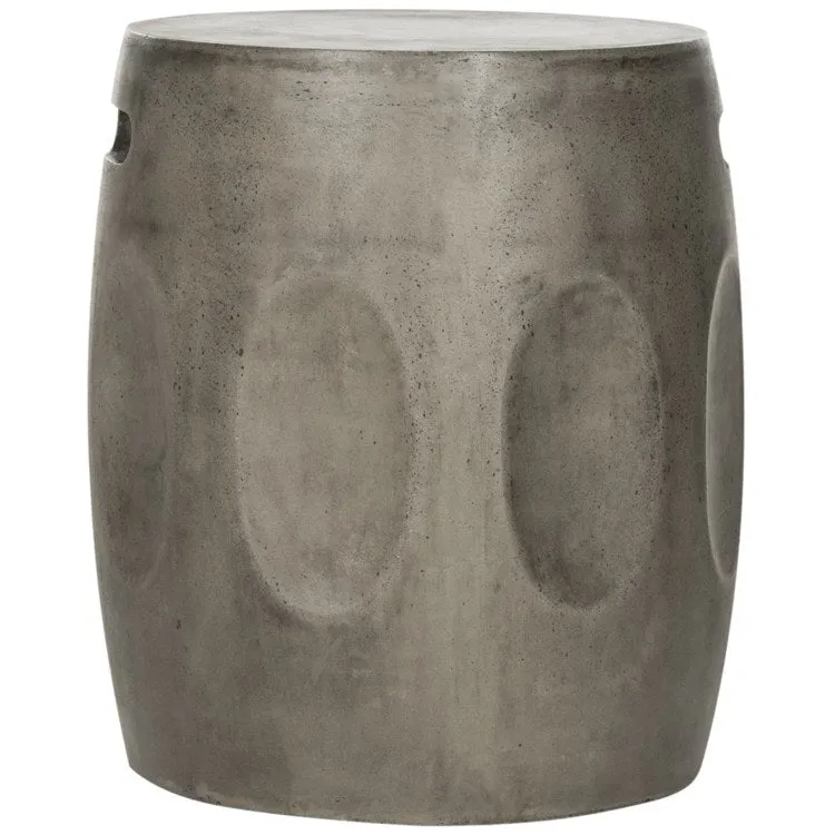 Zuri Indoor/Outdoor Modern Concrete Round Accent Table - Dark Gray