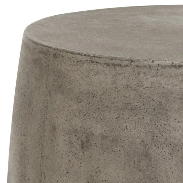 Zuri Indoor/Outdoor Modern Concrete Round Accent Table - Dark Gray