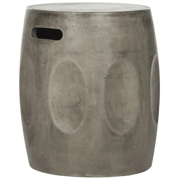 Zuri Indoor/Outdoor Modern Concrete Round Accent Table - Dark Gray