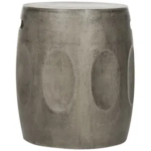Zuri Indoor/Outdoor Modern Concrete Round Accent Table - Dark Gray